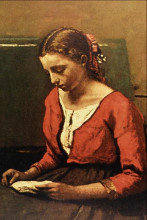Копия картины "девушка читает" художника "коро камиль"
