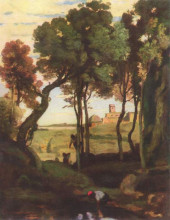 Копия картины "замок гандольфо" художника "коро камиль"
