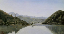 Копия картины "озеро пьедилюко" художника "коро камиль"