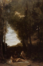 Копия картины "святой себастьян в пейзаже" художника "коро камиль"