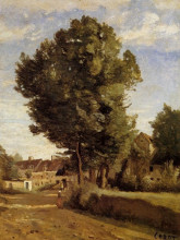 Копия картины "околицы деревни близ бове" художника "коро камиль"