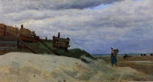 Репродукция картины "побережье в дюнкерке" художника "коро камиль"