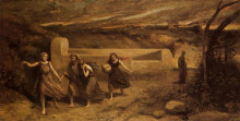 Репродукция картины "разрушение содома" художника "коро камиль"
