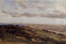 Картина "булонь-сюр-мер, вид с высоких скал" художника "коро камиль"
