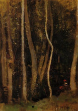 Копия картины "люди в лесу" художника "коро камиль"