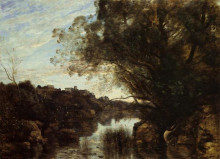 Копия картины "на память об озере неми" художника "коро камиль"