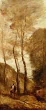 Копия картины "лошадь и всадник в ущелье" художника "коро камиль"