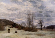 Копия картины "равнины близ бове" художника "коро камиль"