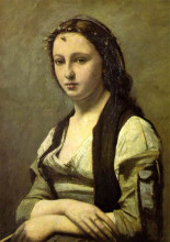 Копия картины "женщина с жемчужиной" художника "коро камиль"