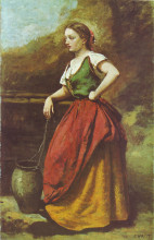 Картина "молодая женщина у колодца" художника "коро камиль"