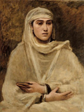 Репродукция картины "алжирская женщина" художника "коро камиль"