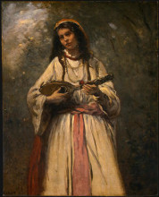Копия картины "цыганка с мандолиной" художника "коро камиль"