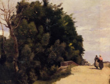 Копия картины "маленький мост в манте" художника "коро камиль"