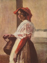 Картина "итальянка с кружкой" художника "коро камиль"