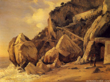 Копия картины "скалы в амальфи" художника "коро камиль"