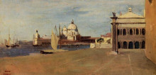 Копия картины "вид на большой канал, венеция, рива-дельи-скьявоне" художника "коро камиль"