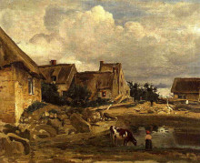 Копия картины "ферма близ фонтенбло" художника "коро камиль"