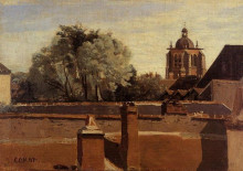Картина "орлеан, вид из окна на башню сан-петерн" художника "коро камиль"