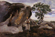 Копия картины "лес фонтенбло" художника "коро камиль"