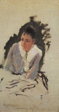 Копия картины "портрет художницы м.в.якунчиковой" художника "коровин константин"