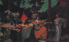Копия картины "терраса. вечер на даче" художника "коровин константин"