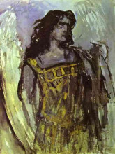 Копия картины "федор шаляпин в роли демона в опере а. рубинштейна" художника "коровин константин"