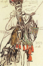 Репродукция картины "всадник из религиозной процесии" художника "коровин константин"