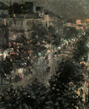 Репродукция картины "париж ночью. итальянский бульвар" художника "коровин константин"