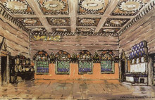 Репродукция картины "трапезная палата в доме ивана хованского" художника "коровин константин"