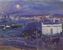 Копия картины "гавань в севастополе" художника "коровин константин"