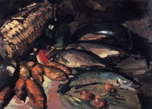 Репродукция картины "рыбы" художника "коровин константин"