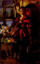 Картина "женщина с гитарой" художника "коровин константин"