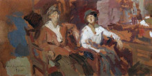Репродукция картины "двое в креслах" художника "коровин константин"