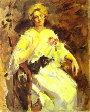 Копия картины "портрет женщины" художника "коровин константин"
