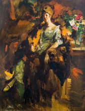 Репродукция картины "женский портрет" художника "коровин константин"