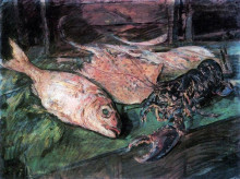 Репродукция картины "натюрморт с омаром" художника "коровин константин"