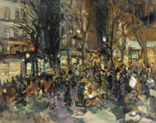 Репродукция картины "парижская улица" художника "коровин константин"