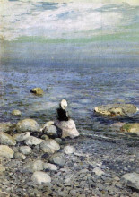 Репродукция картины "на берегу черного моря" художника "коровин константин"