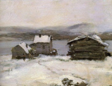 Копия картины "зима в лапландии" художника "коровин константин"