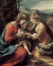 Копия картины "мистическое обручение святой екатерины " художника "корреджо"