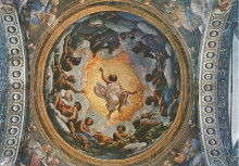 Репродукция картины "видение иоанна богослова на острове патмос" художника "корреджо"