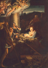 Репродукция картины "поклонение пастухов (святая ночь)" художника "корреджо"