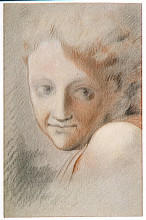 Репродукция картины "голова ангела" художника "корреджо"