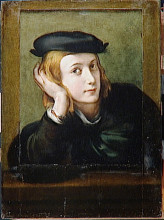 Репродукция картины "портрет юноши" художника "корреджо"