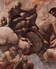 Копия картины "видение иоанна богослова на острове патмос" художника "корреджо"