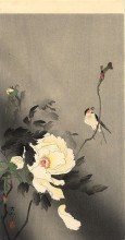 Копия картины "swallow with peony" художника "косон охара"