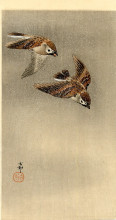 Картина "two sparrows in flight" художника "косон охара"