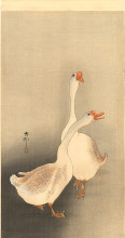 Копия картины "two white geese" художника "косон охара"