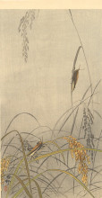 Копия картины "grasshoppers on rice plants" художника "косон охара"