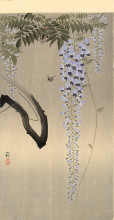 Копия картины "wisteria and bee" художника "косон охара"